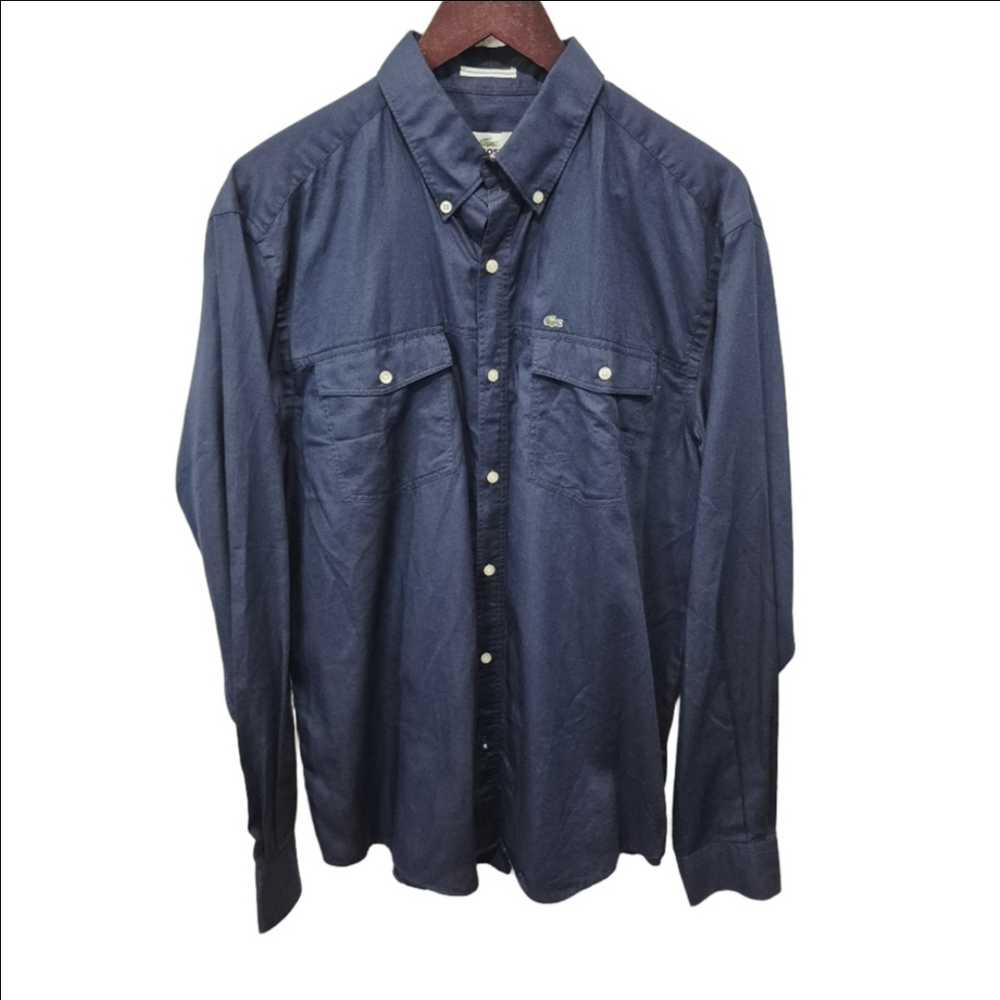 Lacoste Devanlay Navy Regular fit Button-down size 42, Large